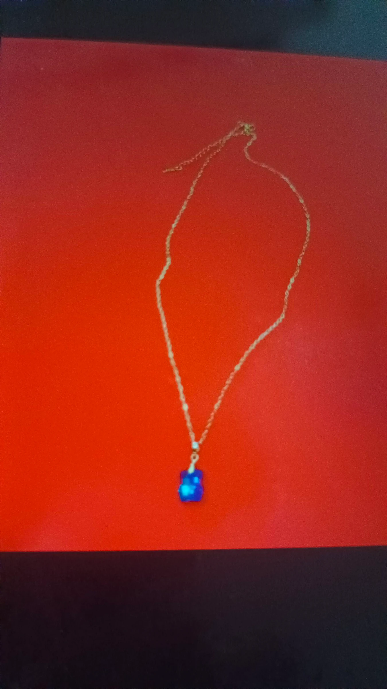 Cadena de acero inoxidable hipoalergénico con osito azul marino 